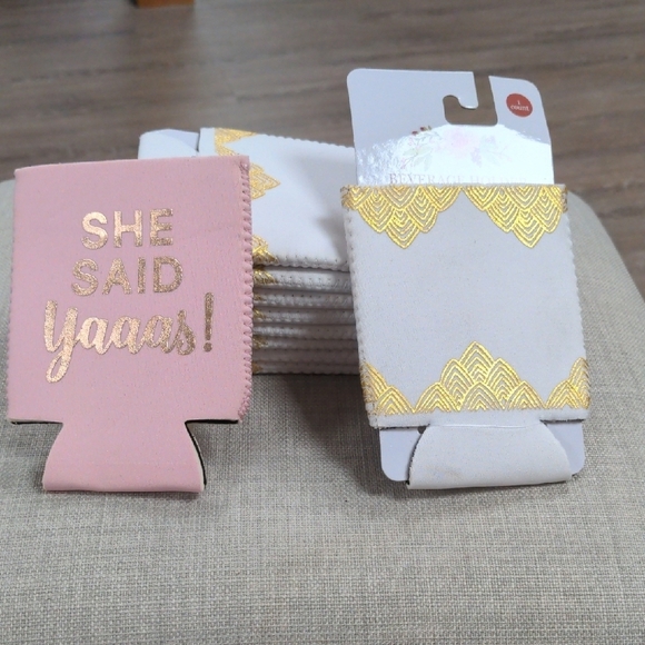 Other - Pink and Gold Can Cooler Set